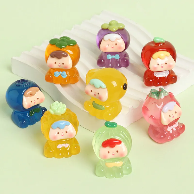 High Transparent Resin Four Generation Fruit Baby Cute Grain DIY Ornament Accessories Creative Desktop And Car-Mounted Small Ornaments Doll display picture 3
