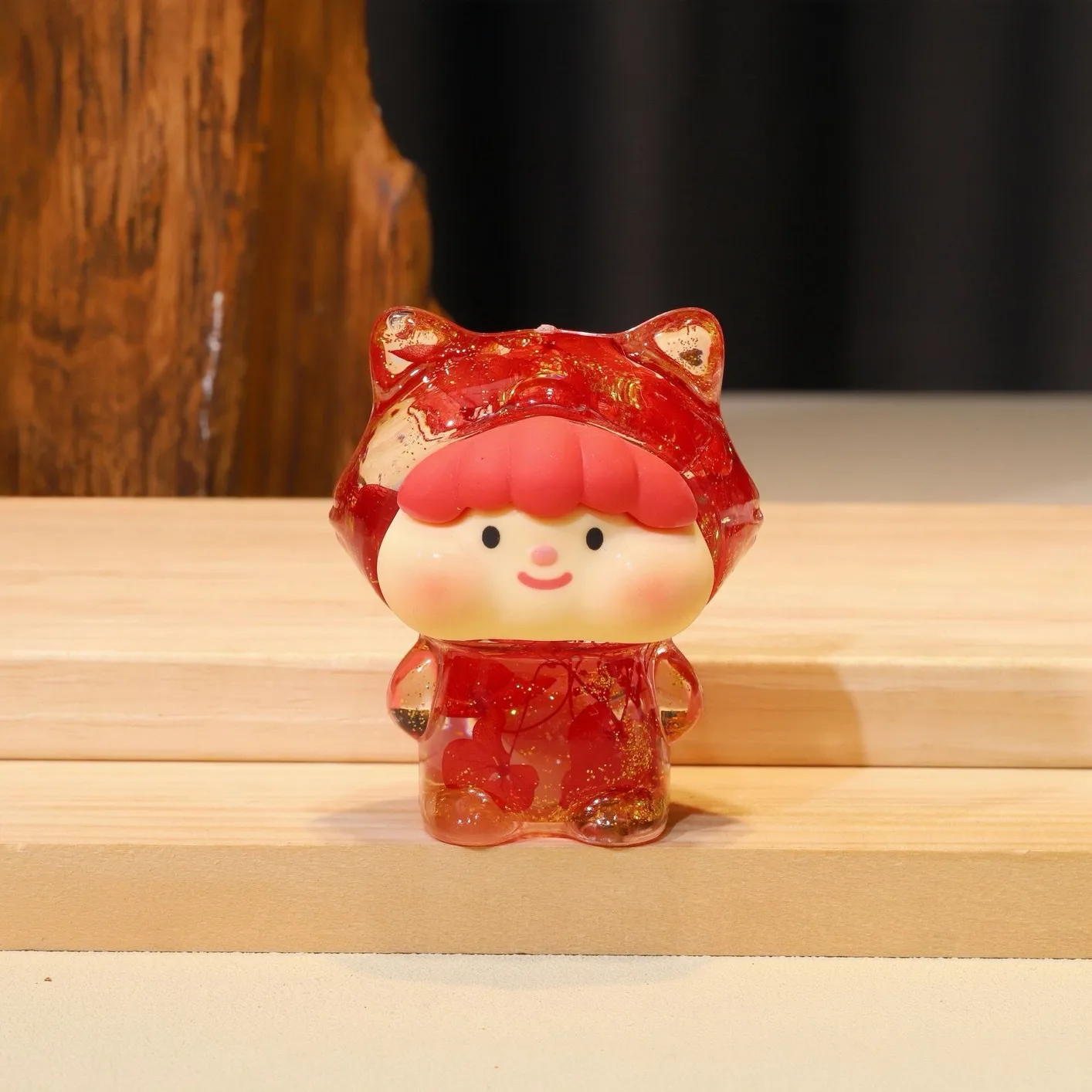 Tiktok Same Style Thin And Glittering Dried Flower Fox Cute Unforgettable Fantasy Oil Quicksand Decoration Creative Toy Gift Essentials display picture 2