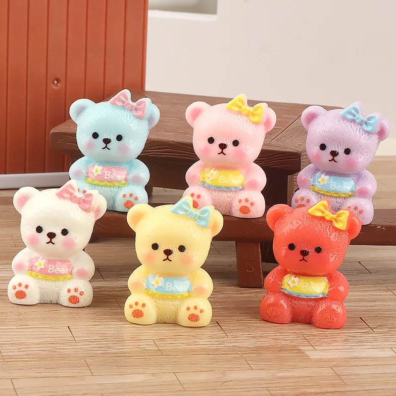 Three-Dimensional Bear DIY Hairpin Ornament Cream Glue Ornament Accessories Resin Accessory Material Package Wholesale display picture 1