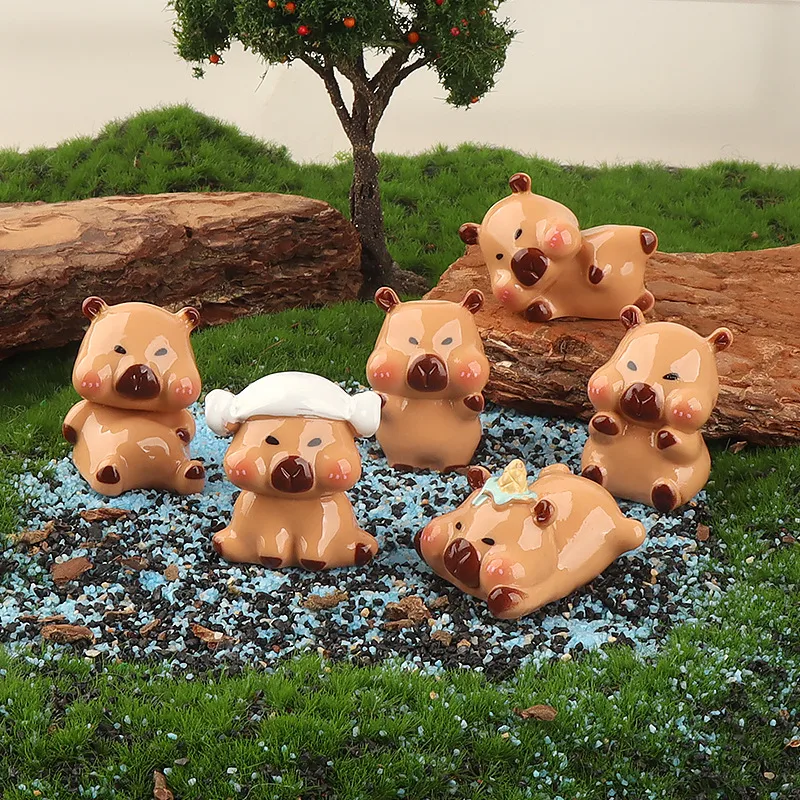 Capabala Three-Dimensional Doll Ornaments Resin Accessories Capybara Creative Keychain Pendant DIY Cream Glue Material display picture 1