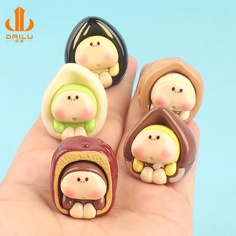 Resin Three-Dimensional Melon Seeds Baby DIY Ornament Accessories Keychain Car Red Dates Decoration Cute Grain Trendy Decoration display picture 2