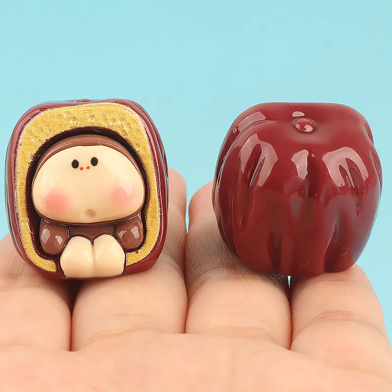Resin Three-Dimensional Melon Seeds Baby DIY Ornament Accessories Keychain Car Red Dates Decoration Cute Grain Trendy Decoration display picture 6