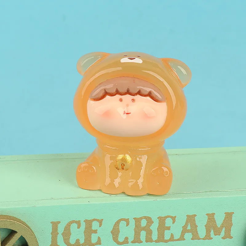 Luminous Three-Dimensional Bear Bell Dog Resin DIY Ornament Accessories Desktop Micro Landscape Ornaments Keychain Pendant display picture 12