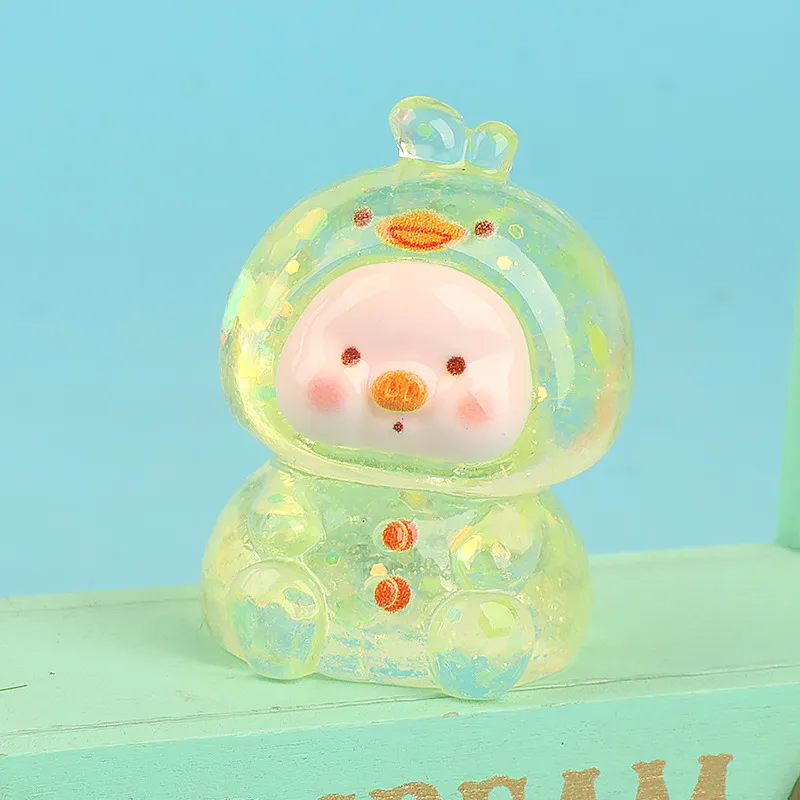Resin Three-Dimensional Cartoon Glitter Animal Pig Face DIY Ornament Accessories Car Desktop Decoration Keychain Material display picture 11