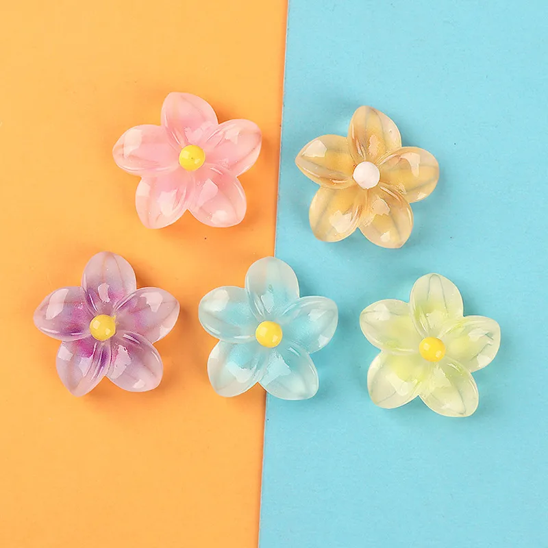 Luminous Gradient Plumeria Rubra Resin Accessories Cream Glue DIY Headdress Phone Case Refridgerator Magnets Beauty Patch display picture 3