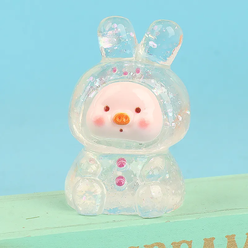 Resin Three-Dimensional Cartoon Glitter Animal Pig Face DIY Ornament Accessories Car Desktop Decoration Keychain Material display picture 13