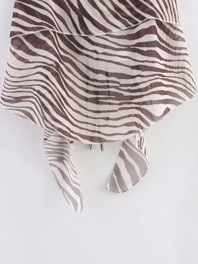 Women's Clothing  Ins Popular Laminated Animal Print Lace-up Vest Skirt display picture 7