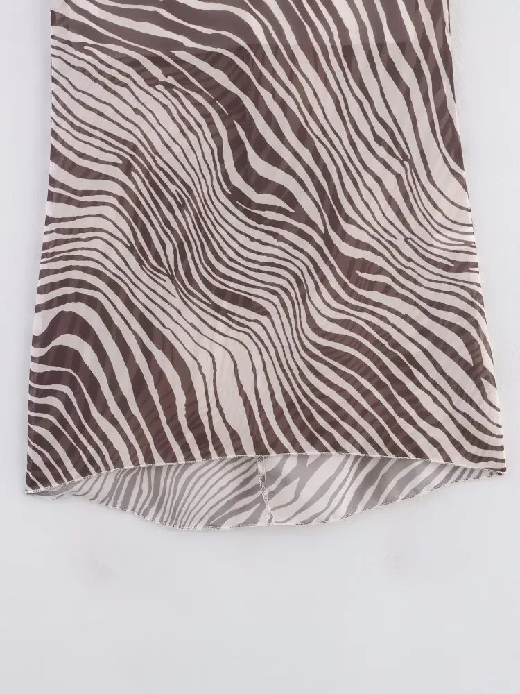 Women's Clothing  Ins Popular Laminated Animal Print Lace-up Vest Skirt display picture 16