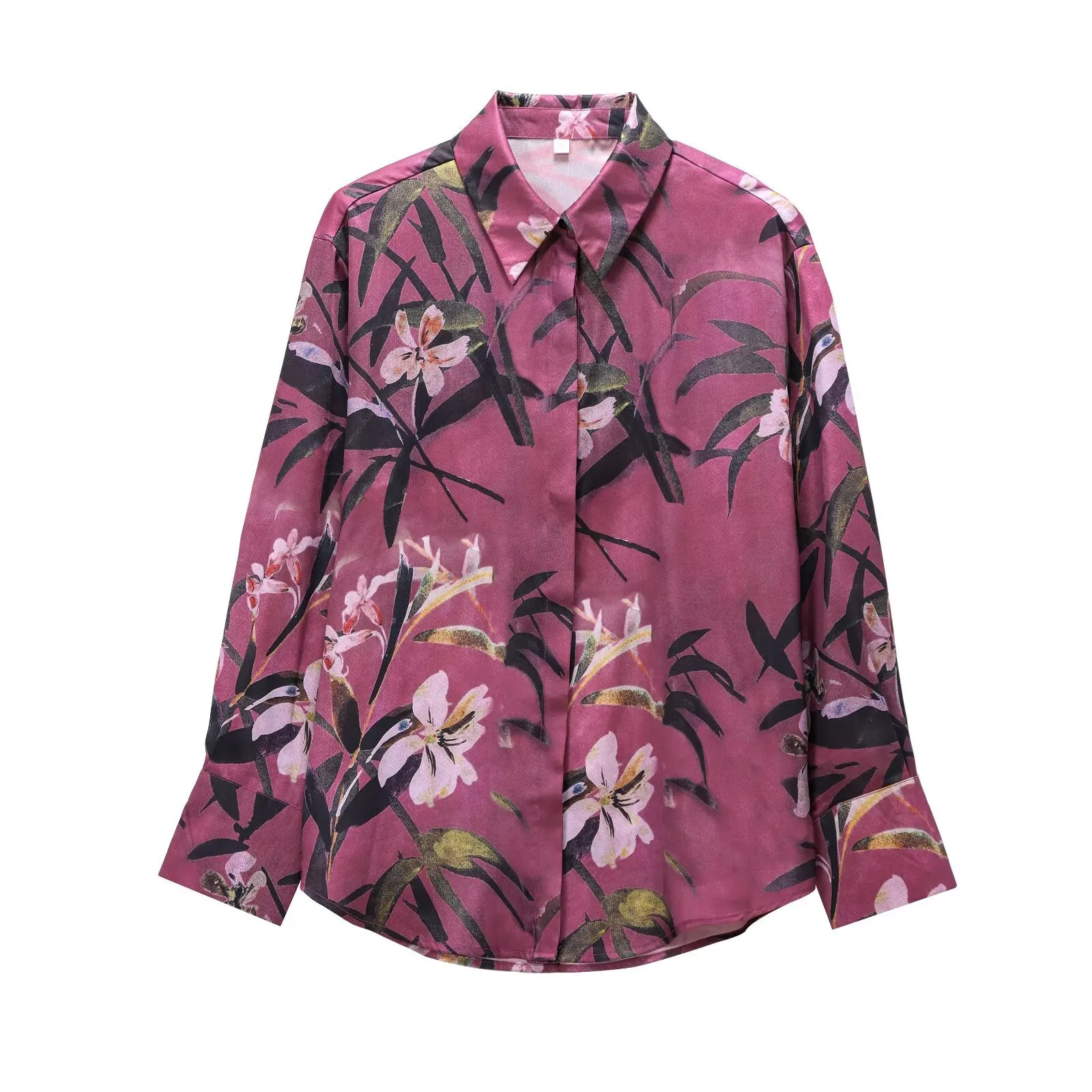 Women's Clothing Hot Sale At  Fashion Casual Long Sleeve Lapel Drape Shirt display picture 1
