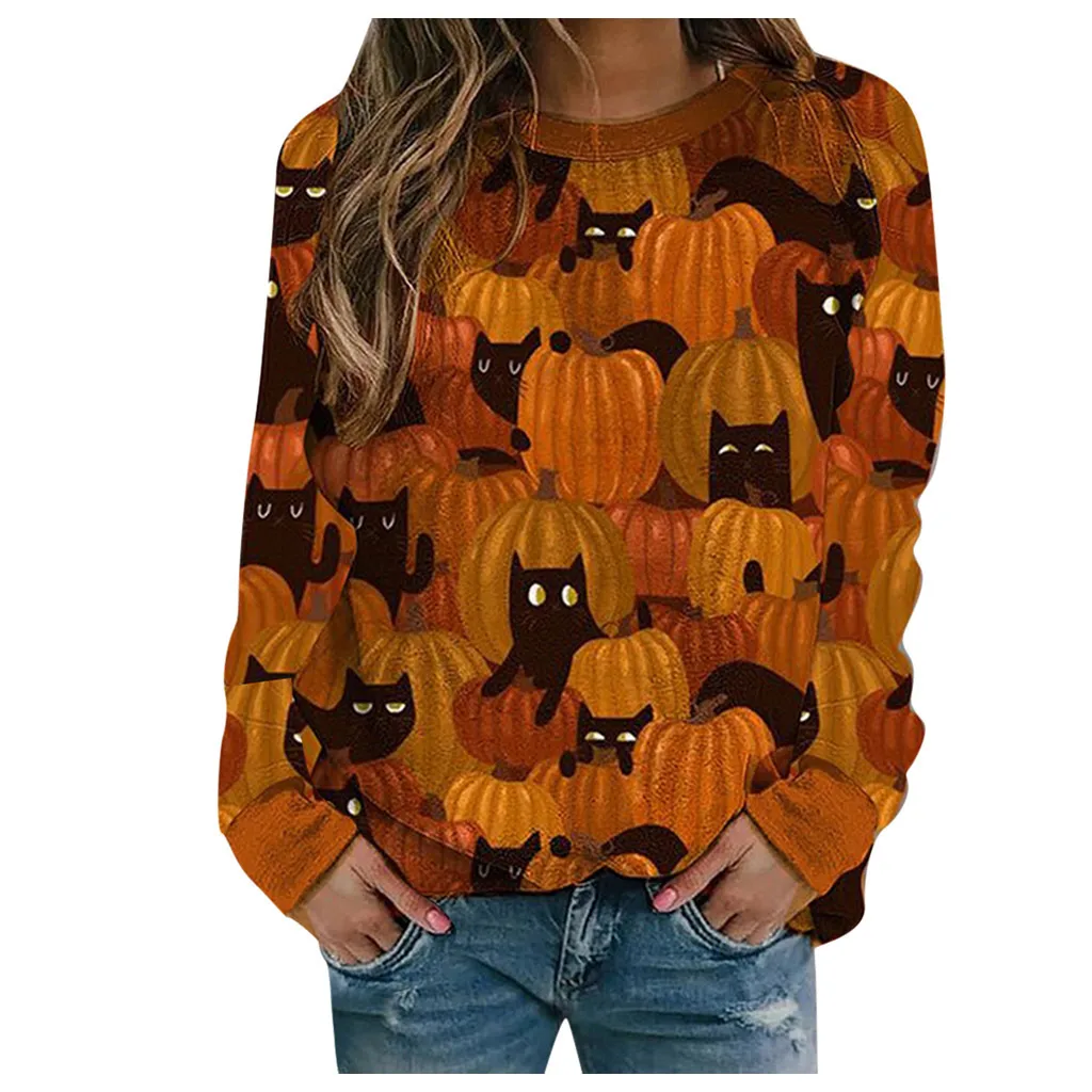 Autumn And Winter New    Halloween Series Women's Round Neck Sweater Loose Casual display picture 7
