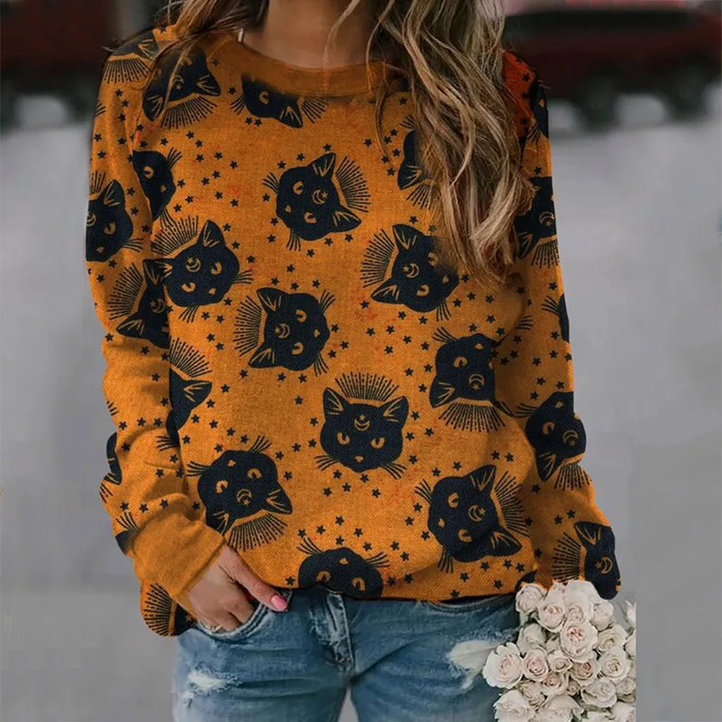 Autumn And Winter New    Halloween Series Women's Round Neck Sweater Loose Casual display picture 3