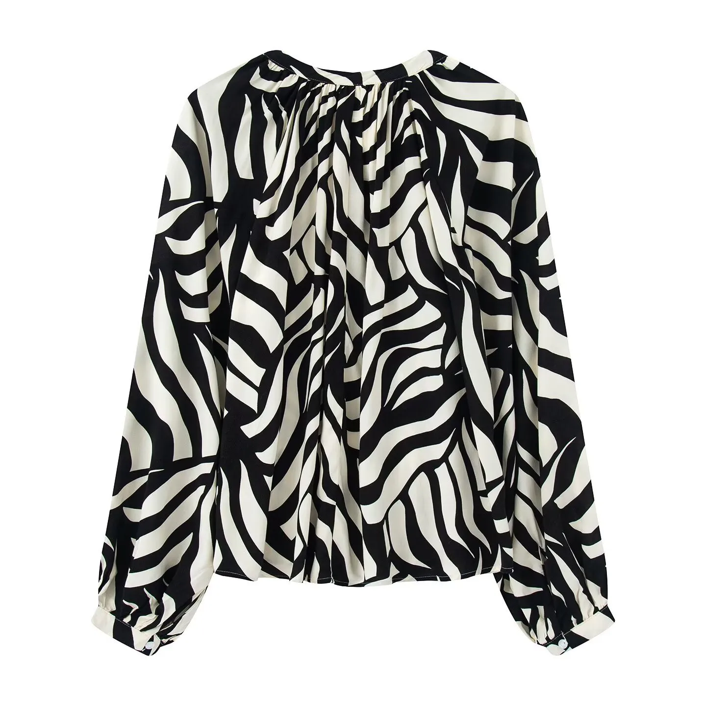 Women's Clothing  Hot-Selling Floral-Print Temperament Breathable And Loose French Bishop Sleeves Top display picture 4
