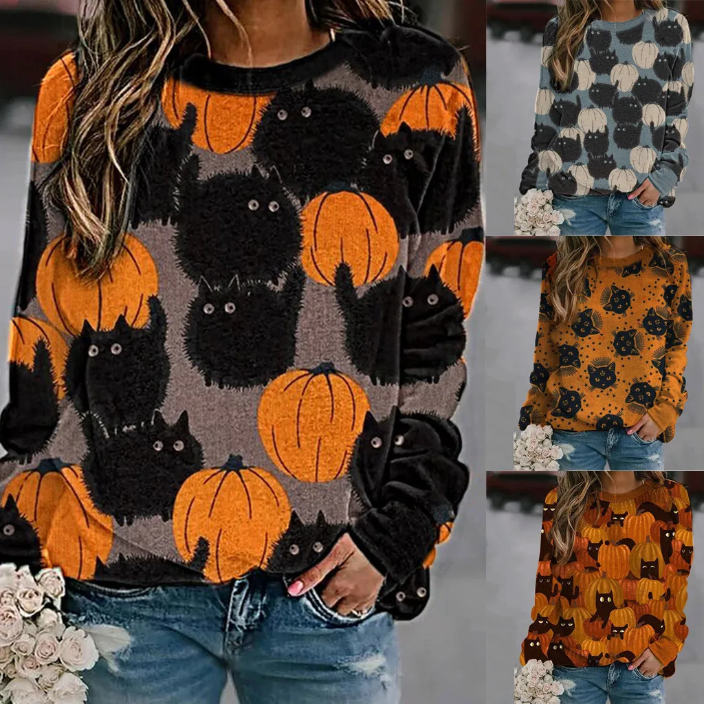 Autumn And Winter New    Halloween Series Women's Round Neck Sweater Loose Casual display picture 1