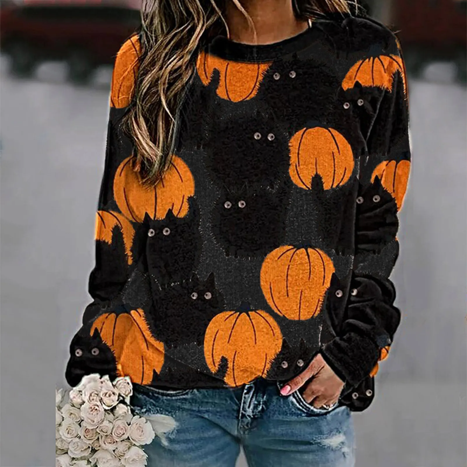 Autumn And Winter New    Halloween Series Women's Round Neck Sweater Loose Casual display picture 9