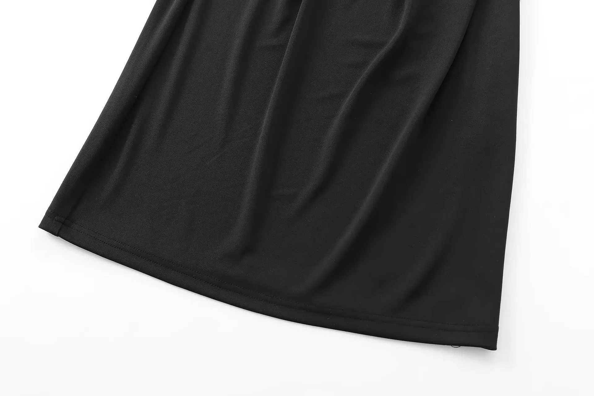 Women's Clothing Hot Sale At  Back Bow Tie Draped Collar Sleeveless Slim Fit Midi Skirt Dress display picture 11