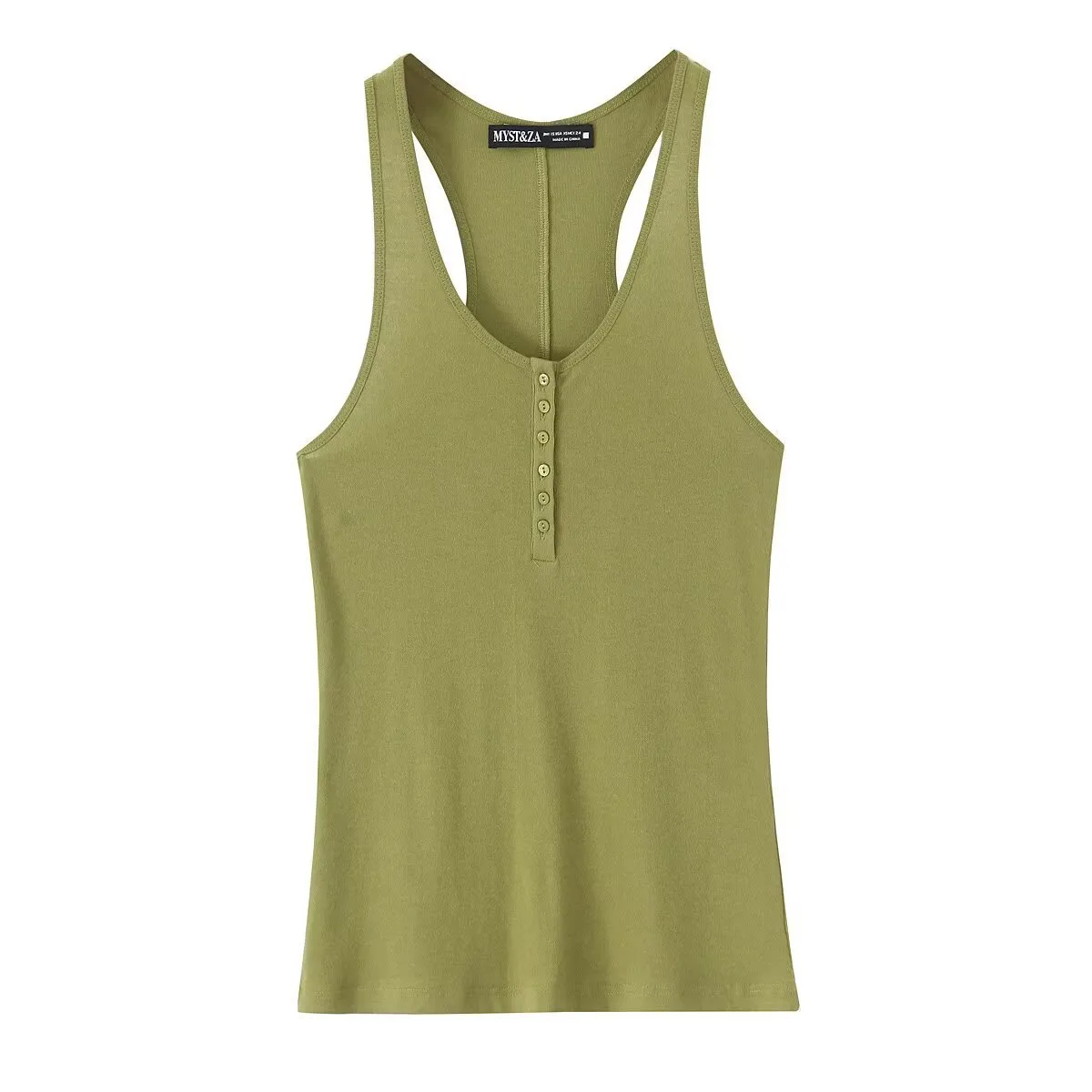 Women's Clothing Ins Internet Hot Three-Color Decorated Row Button Cotton Top display picture 5