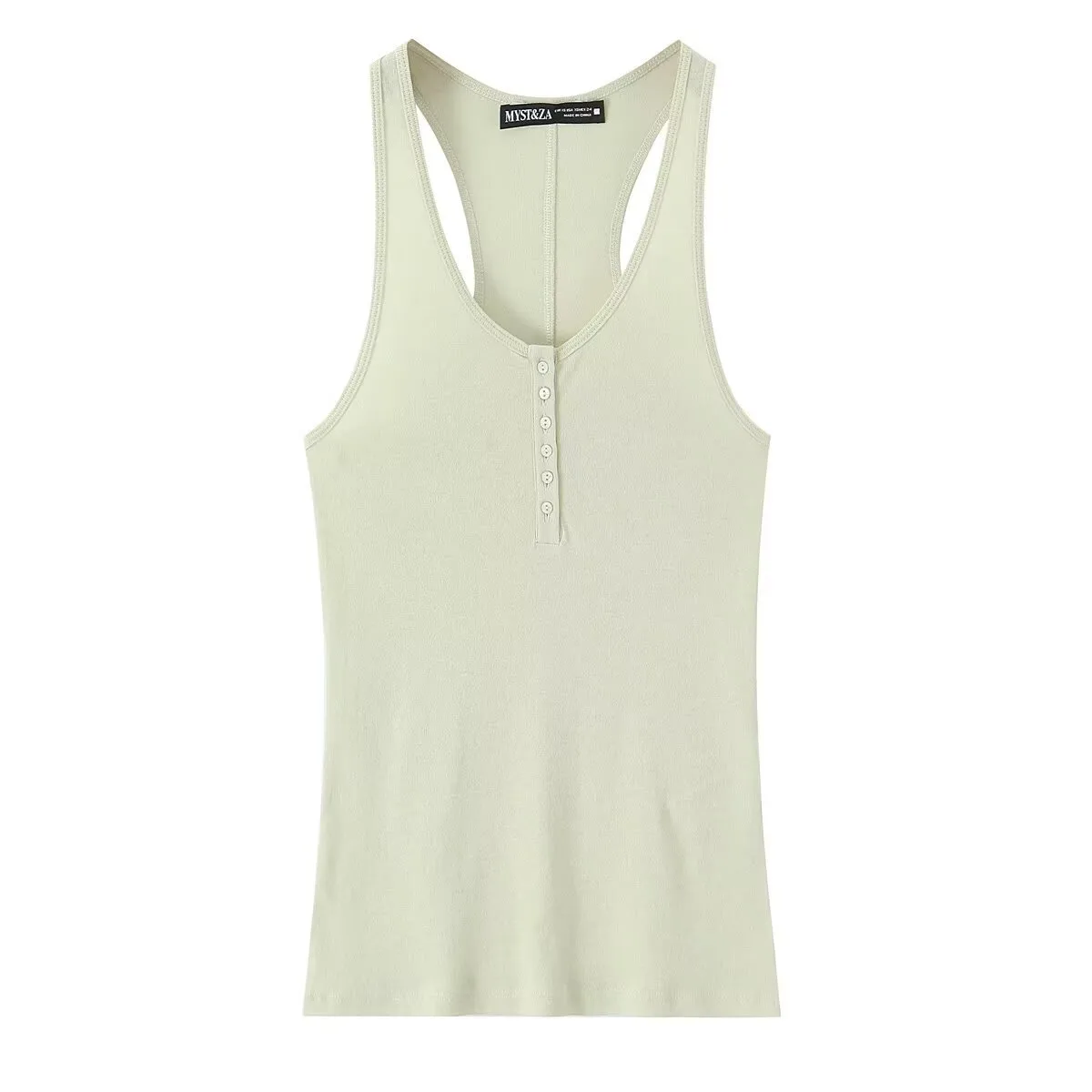 Women's Clothing Ins Internet Hot Three-Color Decorated Row Button Cotton Top display picture 7