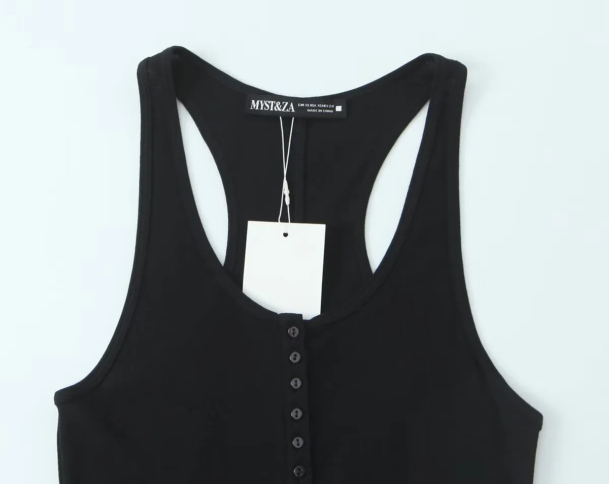 Women's Clothing Ins Internet Hot Three-Color Decorated Row Button Cotton Top display picture 9