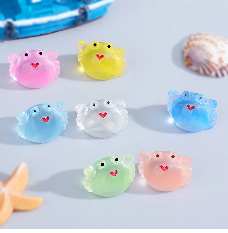 Simulation Little Crab Mini Fish Bowl Landscaping Micro Landscape Decoration Decoration Luminous Resin Accessories DIY Ornament Wholesale display picture 1
