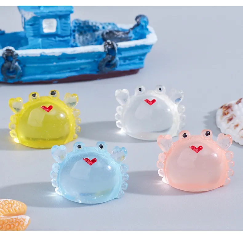 Simulation Little Crab Mini Fish Bowl Landscaping Micro Landscape Decoration Decoration Luminous Resin Accessories DIY Ornament Wholesale display picture 2