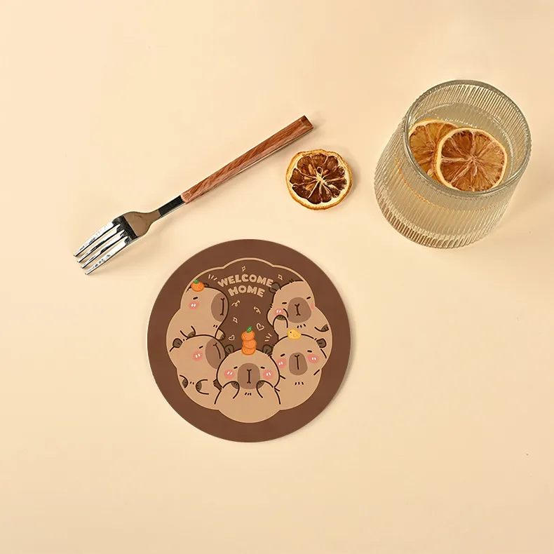Diatom Mud Coaster Office Office Worker Heat Proof Mat Customized Water-Absorbing Quick-Drying Thickened Coaster Placemat Non-Slip And Hot display picture 2