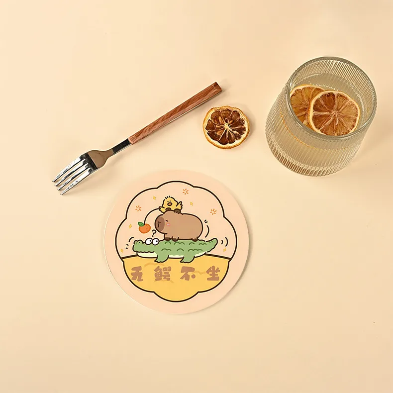 Diatom Mud Coaster Office Office Worker Heat Proof Mat Customized Water-Absorbing Quick-Drying Thickened Coaster Placemat Non-Slip And Hot display picture 3
