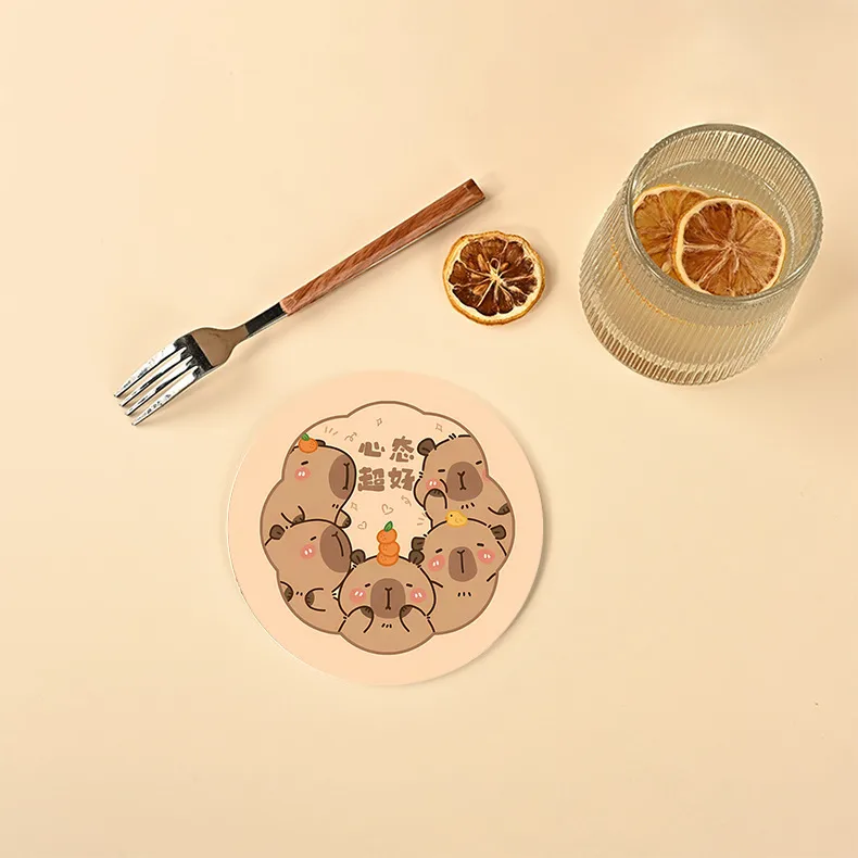 Diatom Mud Coaster Office Office Worker Heat Proof Mat Customized Water-Absorbing Quick-Drying Thickened Coaster Placemat Non-Slip And Hot display picture 4