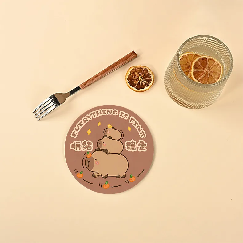 Diatom Mud Coaster Office Office Worker Heat Proof Mat Customized Water-Absorbing Quick-Drying Thickened Coaster Placemat Non-Slip And Hot display picture 5