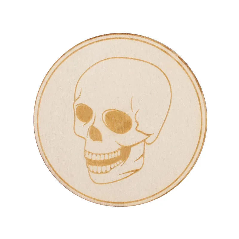 Halloween Ghost Festival Pumpkin Felt Coaster Spider Web Skull Wooden Carved Heat Insulation Decorative Coaster display picture 6