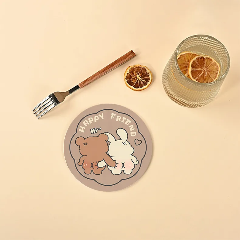 Diatom Mud Coaster Office Office Worker Heat Proof Mat Customized Water-Absorbing Quick-Drying Thickened Coaster Placemat Non-Slip And Hot display picture 8