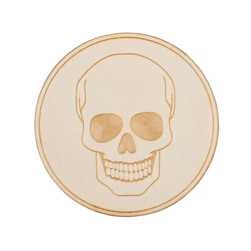 Halloween Ghost Festival Pumpkin Felt Coaster Spider Web Skull Wooden Carved Heat Insulation Decorative Coaster display picture 8