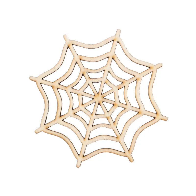 Halloween Ghost Festival Pumpkin Felt Coaster Spider Web Skull Wooden Carved Heat Insulation Decorative Coaster display picture 9