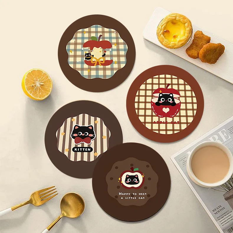 Heat Proof Mat Cartoon Absorbent Custom Coaster Office Water Cup Mat Tea Mat Ins Style Creative Insulation Pad Heat Proof Mat Dining Table Cushion display picture 1