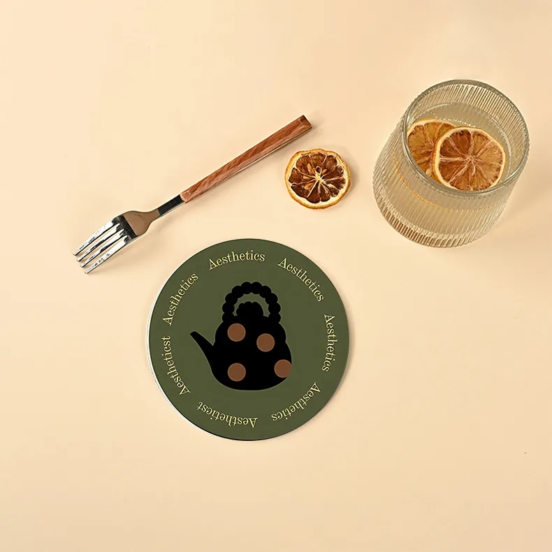 Plate Mat Customized Heat Proof Mat Anti-Scald Table Top Protective Pad Mat Vegetable Mat Water-Absorbing Quick-Drying Coaster Non-Slip Waterproof display picture 2