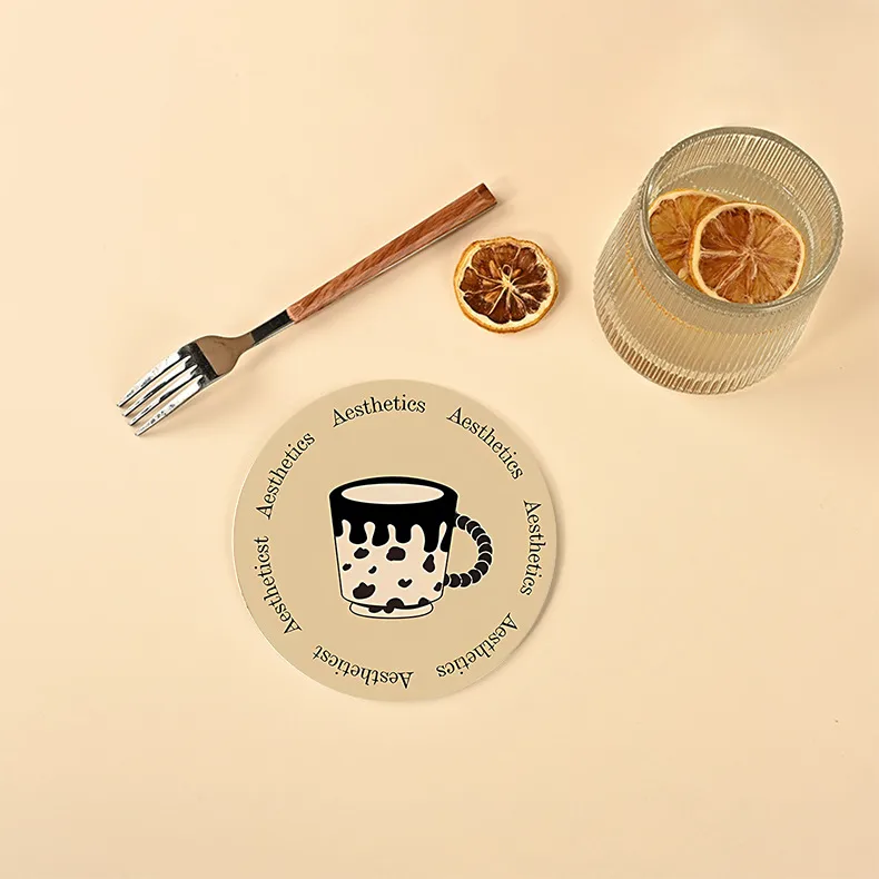 Plate Mat Customized Heat Proof Mat Anti-Scald Table Top Protective Pad Mat Vegetable Mat Water-Absorbing Quick-Drying Coaster Non-Slip Waterproof display picture 5
