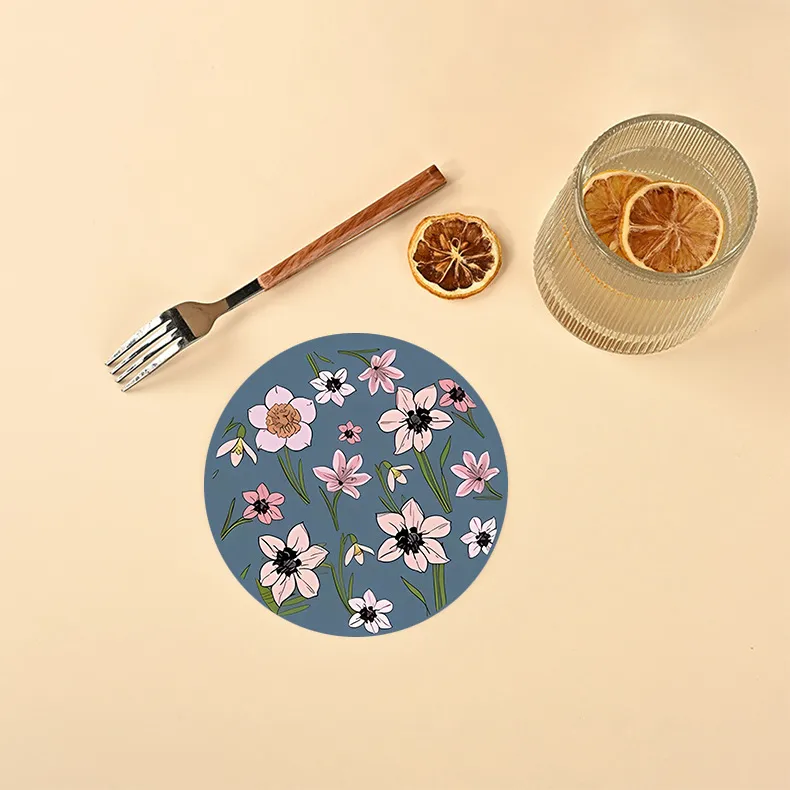 Plate Mat Customized Heat Proof Mat Anti-Scald Table Top Protective Pad Mat Vegetable Mat Water-Absorbing Quick-Drying Coaster Non-Slip Waterproof display picture 6