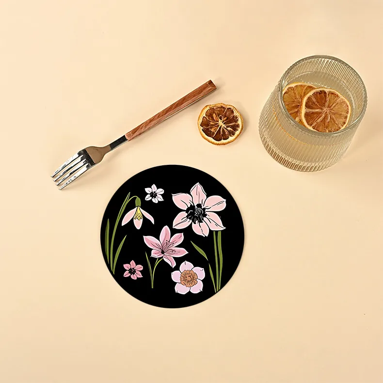 Plate Mat Customized Heat Proof Mat Anti-Scald Table Top Protective Pad Mat Vegetable Mat Water-Absorbing Quick-Drying Coaster Non-Slip Waterproof display picture 7