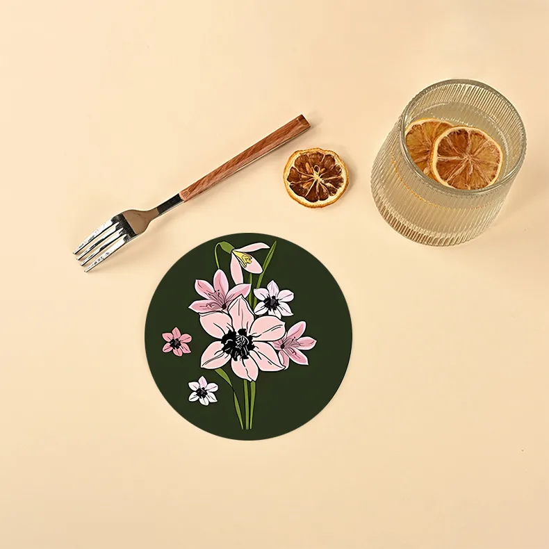 Plate Mat Customized Heat Proof Mat Anti-Scald Table Top Protective Pad Mat Vegetable Mat Water-Absorbing Quick-Drying Coaster Non-Slip Waterproof display picture 8