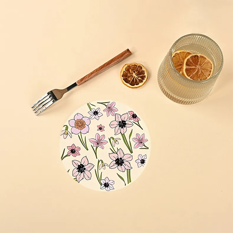 Plate Mat Customized Heat Proof Mat Anti-Scald Table Top Protective Pad Mat Vegetable Mat Water-Absorbing Quick-Drying Coaster Non-Slip Waterproof display picture 9