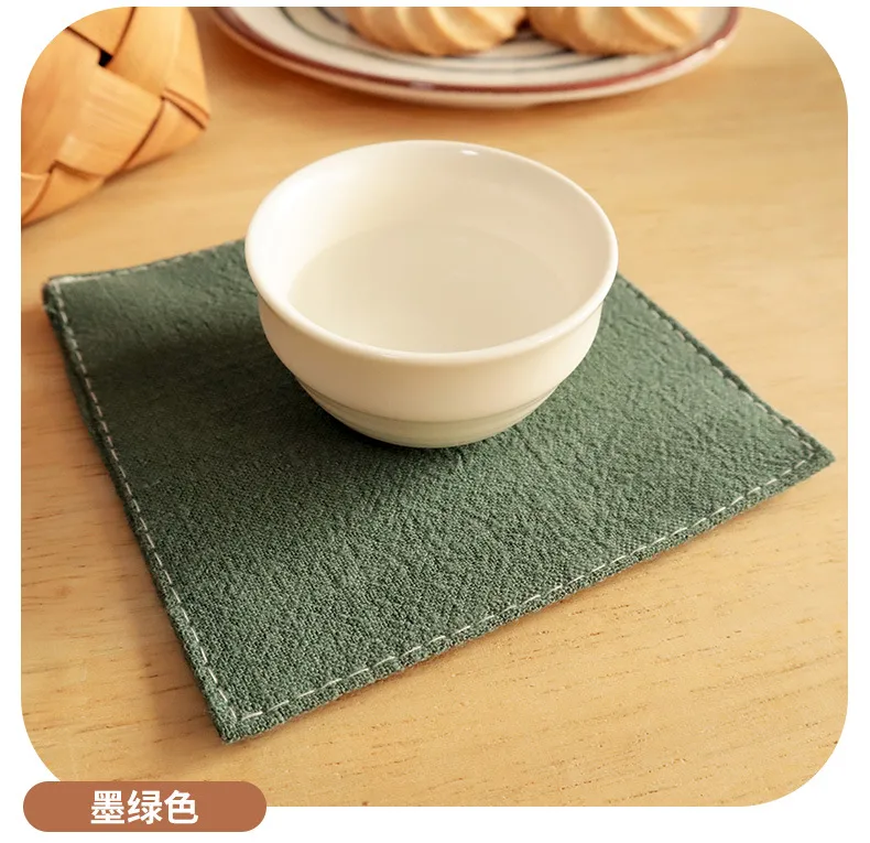 Teacup Mat Fabric Linen Heat Proof Mat Tea Art Coaster Plain Fabric Home Tea Ceremony Heat Proof Mat display picture 4