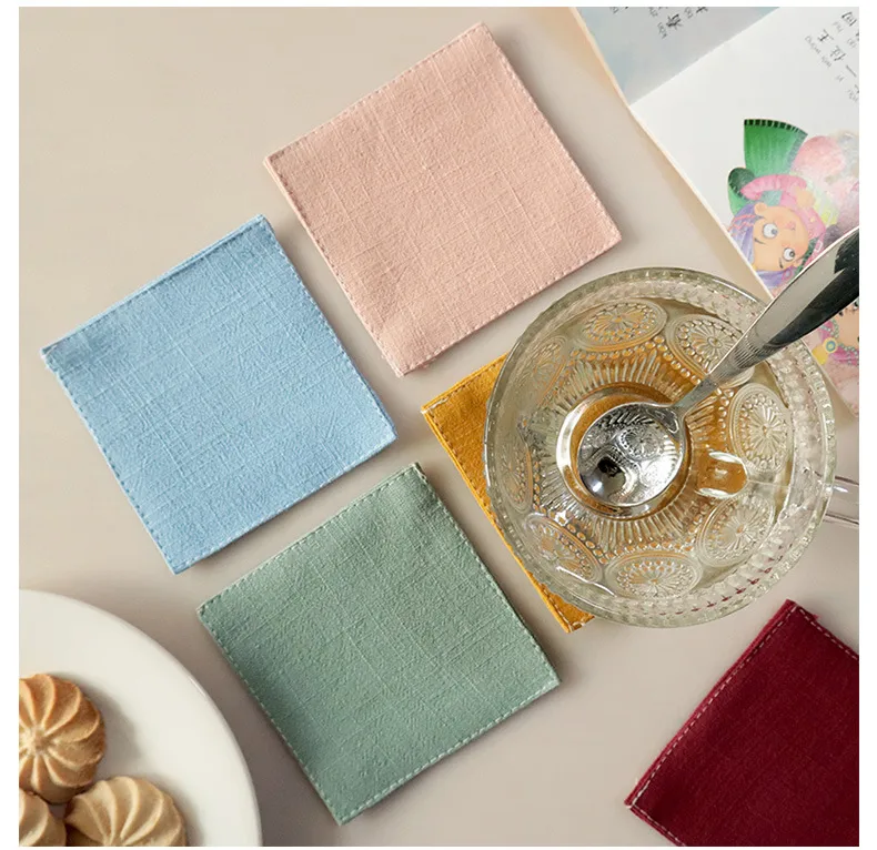 Teacup Mat Fabric Linen Heat Proof Mat Tea Art Coaster Plain Fabric Home Tea Ceremony Heat Proof Mat display picture 6