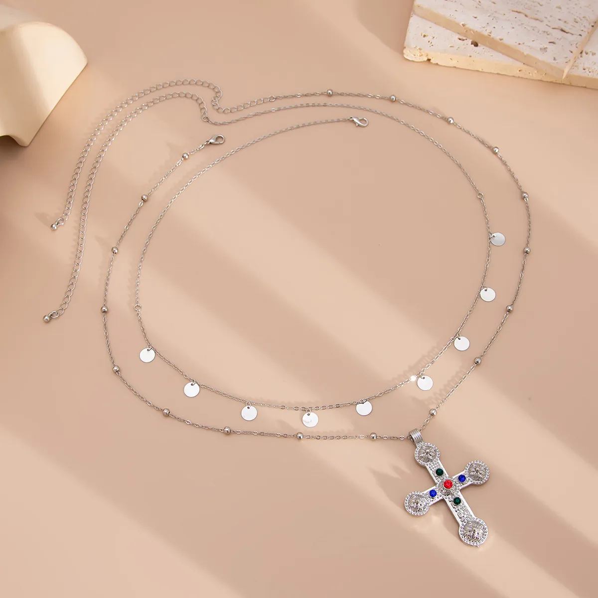 Ornament Inlaid Colorful Crystals Cross Bow Pendant Waist Chain Fashion Sexy Hot Girl Female Body Chains display picture 5