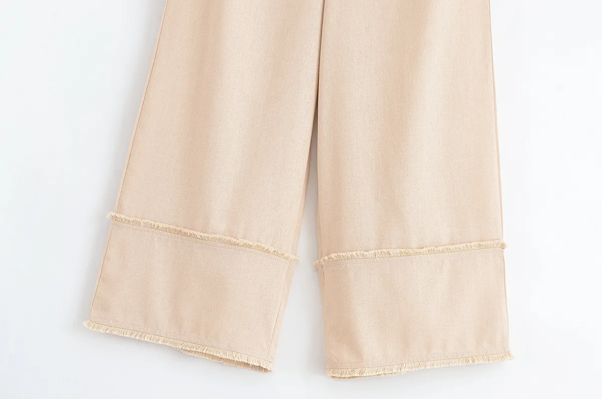 Fashionable Frayed Hem Vest Casual Summer Outfit Women's Pure Color Leisure Set Stylish New Style No Sleeve Top display picture 8