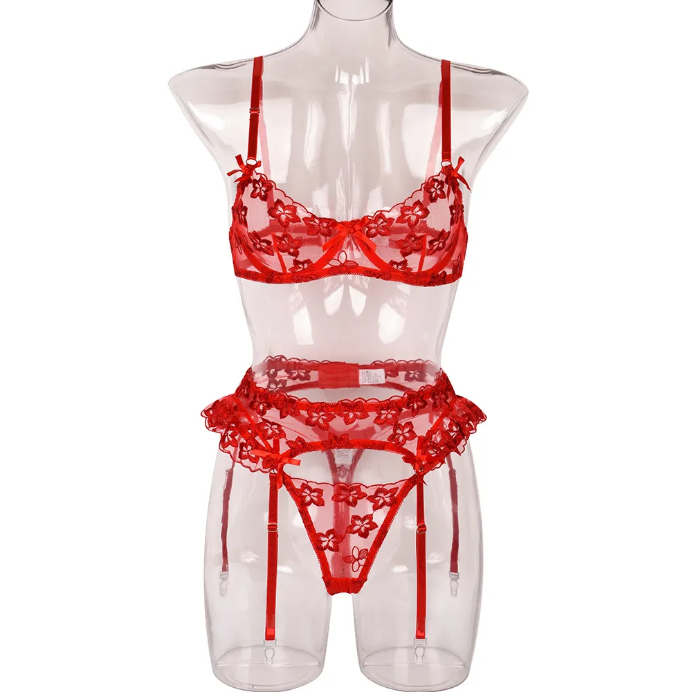 Nihaowholesale Wholesale New Fashion Embroidered Lace See-through Underwear display picture 4