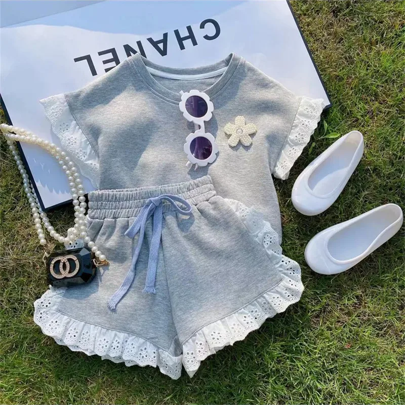 Fashion Solid Color Cotton Spandex Polyester Girls Clothing Sets display picture 1