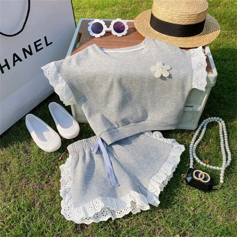 Fashion Solid Color Cotton Spandex Polyester Girls Clothing Sets display picture 6