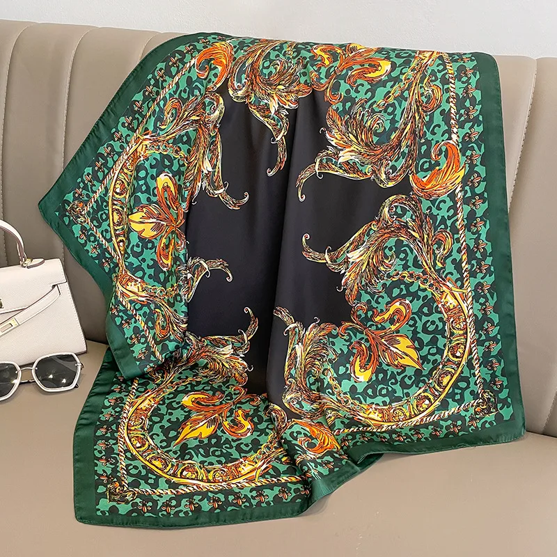 Women's Simple Style Classic Style Leopard Polyester Printing Silk Scarf display picture 5