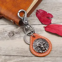 Retro Skull Pu Leather Alloy Unisex Keychain main image 2