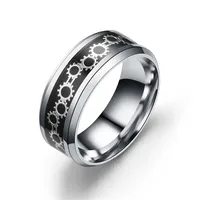 Titanium&stainless Steel Fashion Geometric Ring  (black Bottom Alloy Plate - 6) Nhtp0059-black-bottom-alloy-plate-6 main image 6