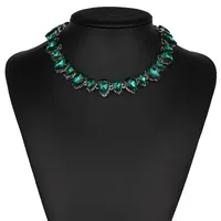 Imitated Crystal&cz Fashion Geometric Necklace  (red) Nhjj4115-red main image 2